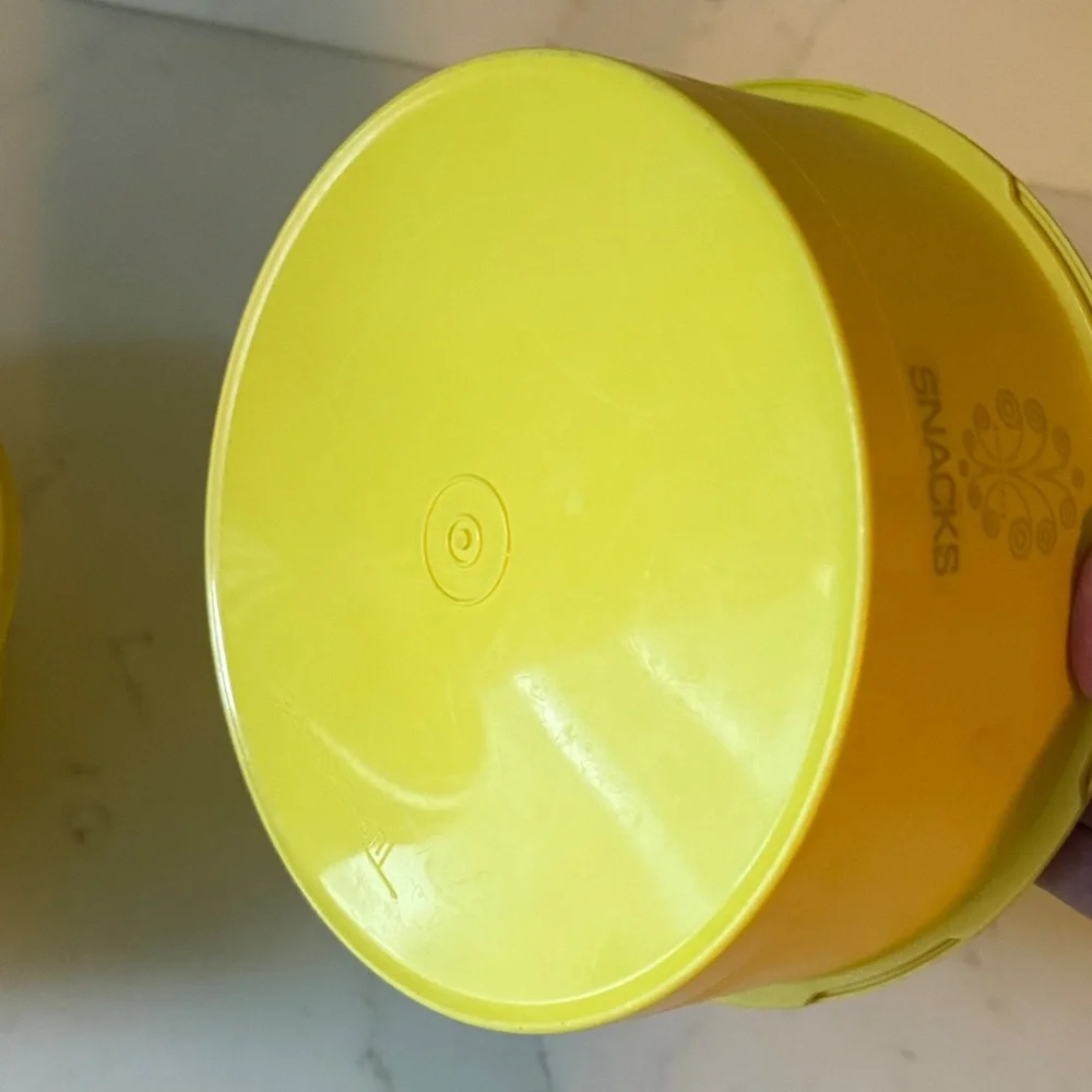Vintage YellowTupperware Servalier Set of 2